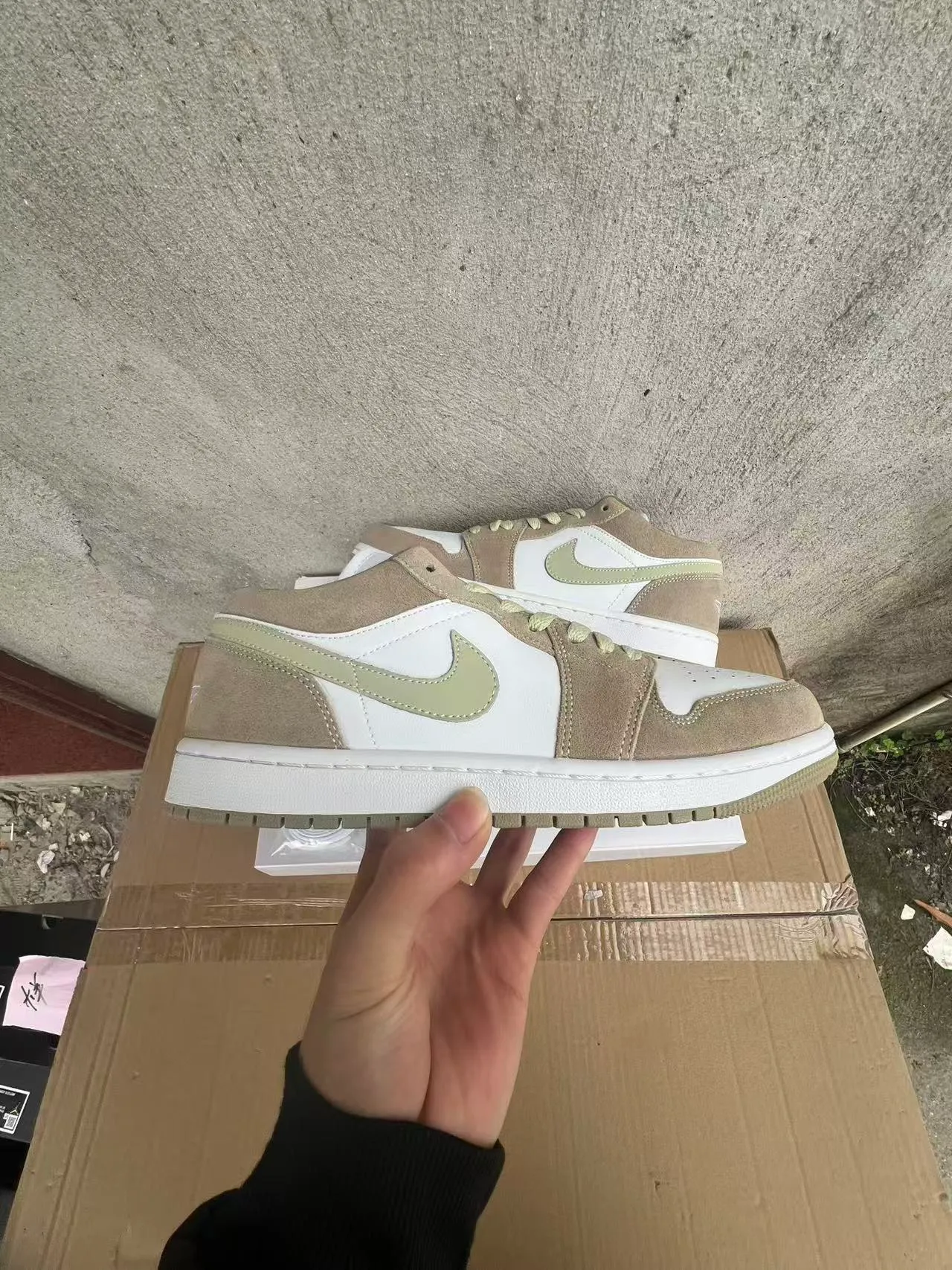 Nike Air Jordan 1 Low Beige Sage Lifestyle Sneakers 7