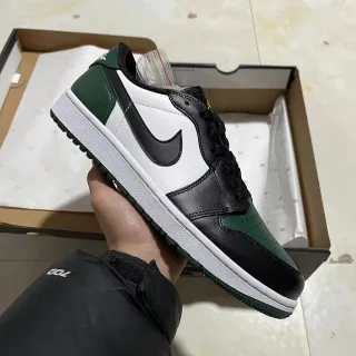 Nike Air Jordan 1 Low Black Forest Green White Lifestyle Sneakers