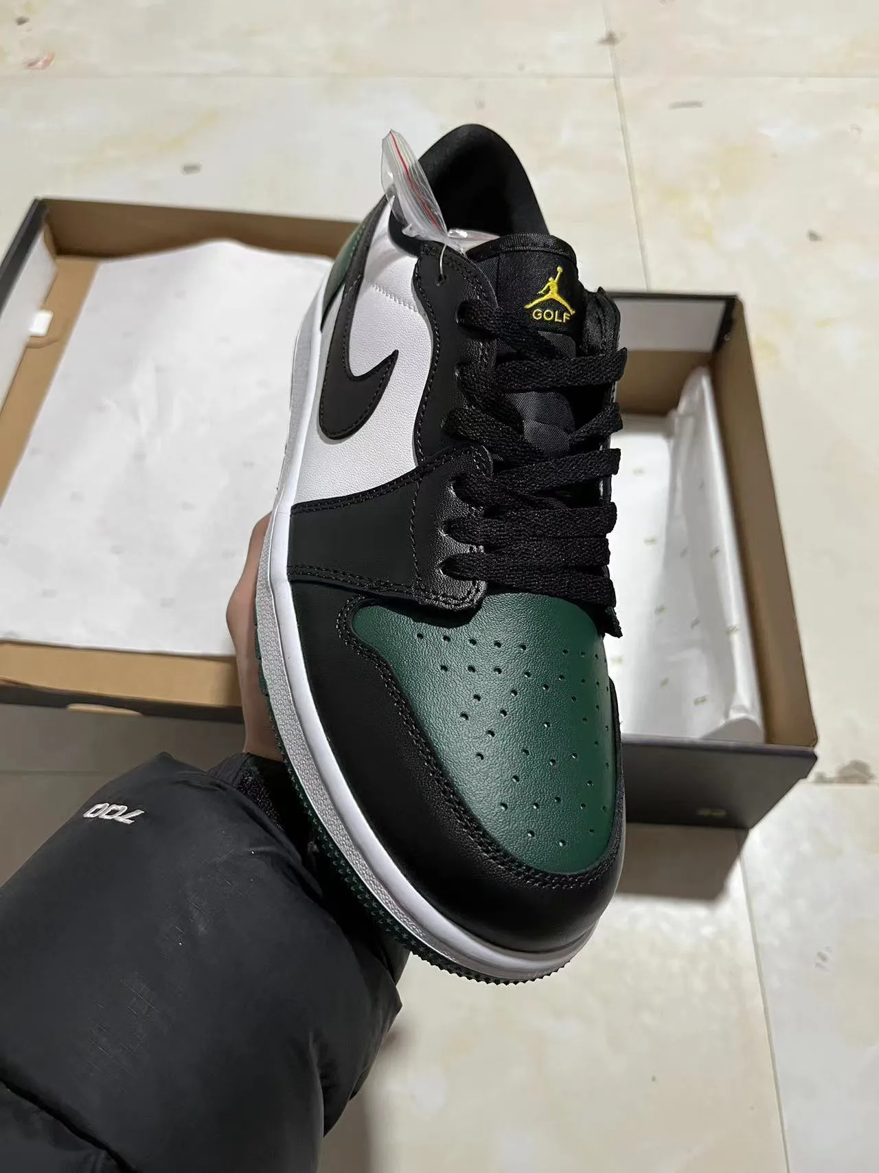Nike Air Jordan 1 Low Black Forest Green White Lifestyle Sneakers 2