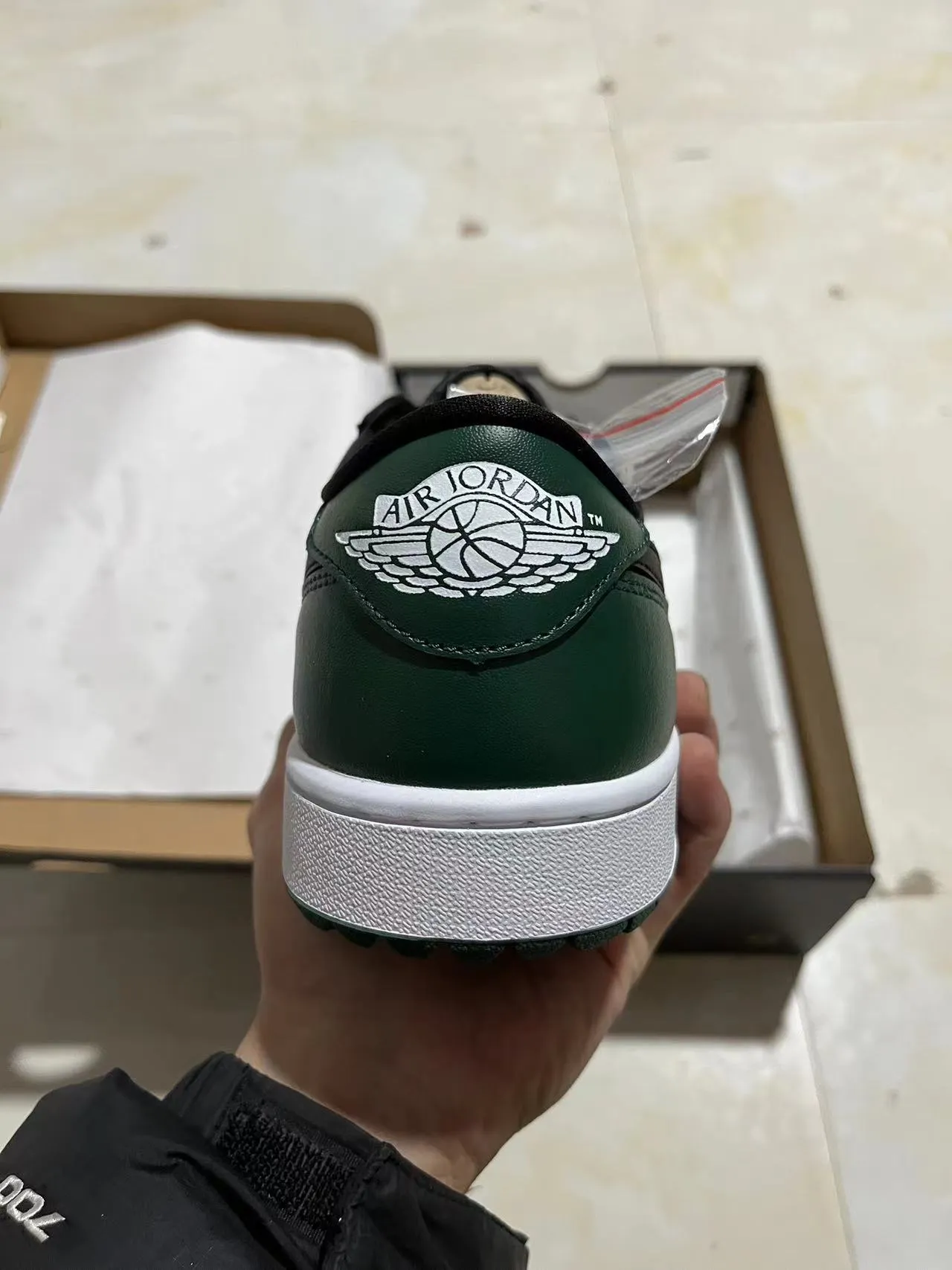 Nike Air Jordan 1 Low Black Forest Green White Lifestyle Sneakers 6