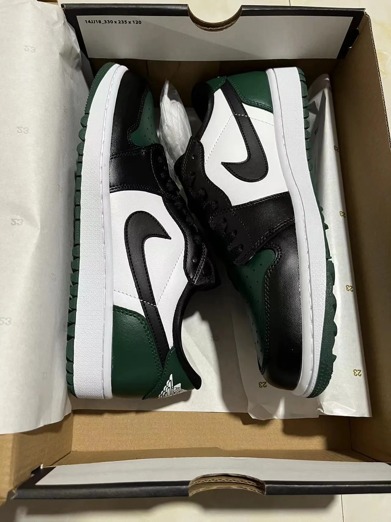 Nike Air Jordan 1 Low Black Forest Green White Lifestyle Sneakers 7