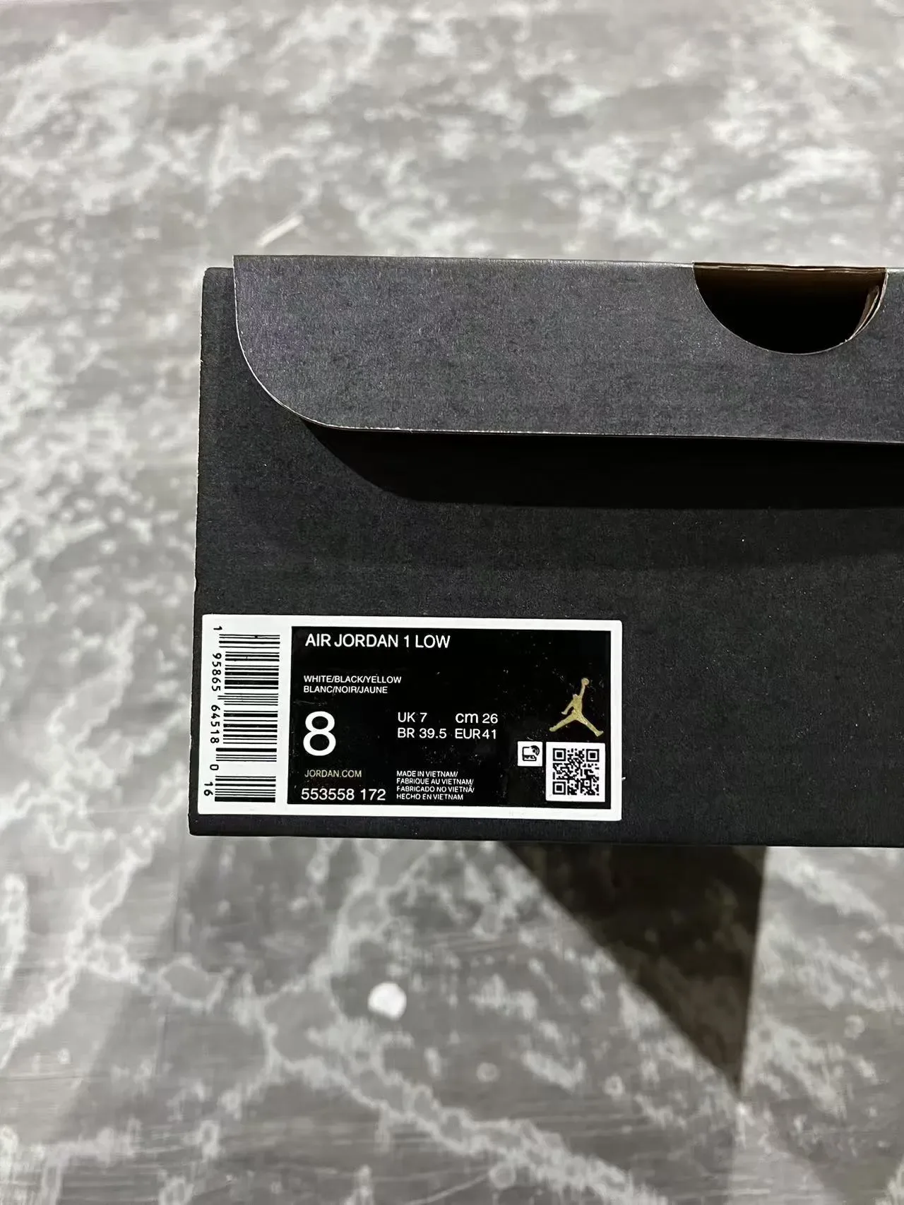 Nike Air Jordan 1 Low Black White Gold Lifestyle Sneakers 10