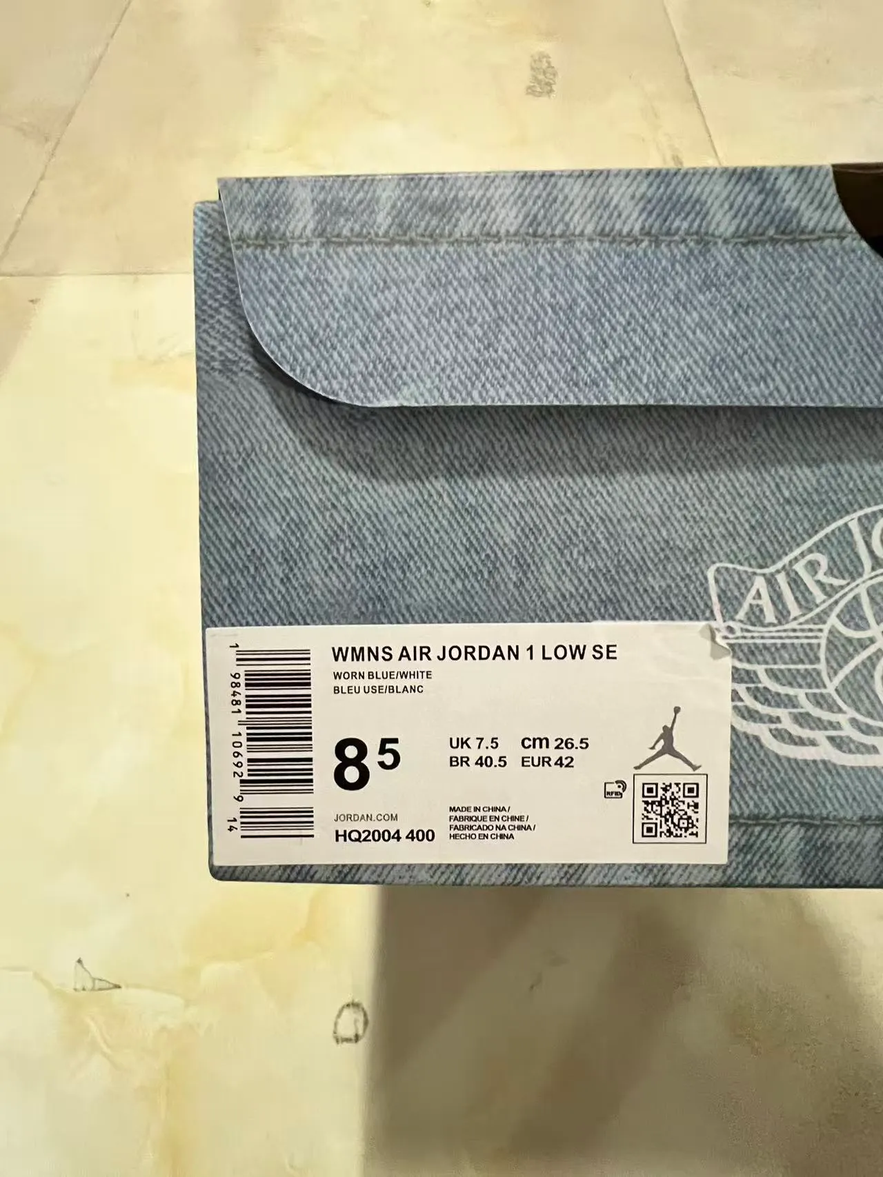 Nike Air Jordan 1 Low Denim Panel White Gum Lifestyle Sneakers 10