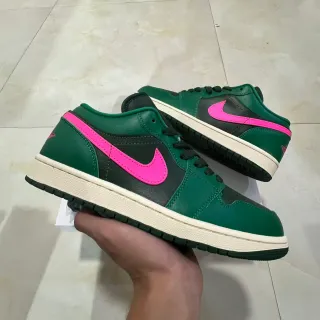 Nike Air Jordan 1 Low Green Pink Lifestyle Sneakers