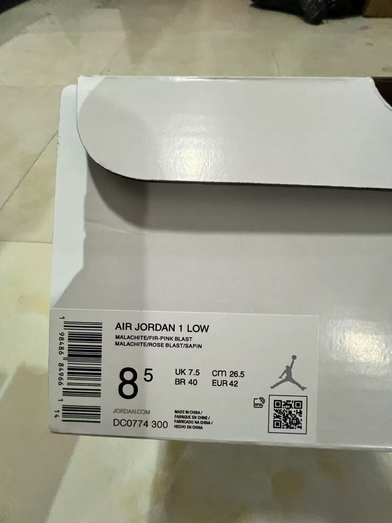 Nike Air Jordan 1 Low Green Pink Lifestyle Sneakers 10