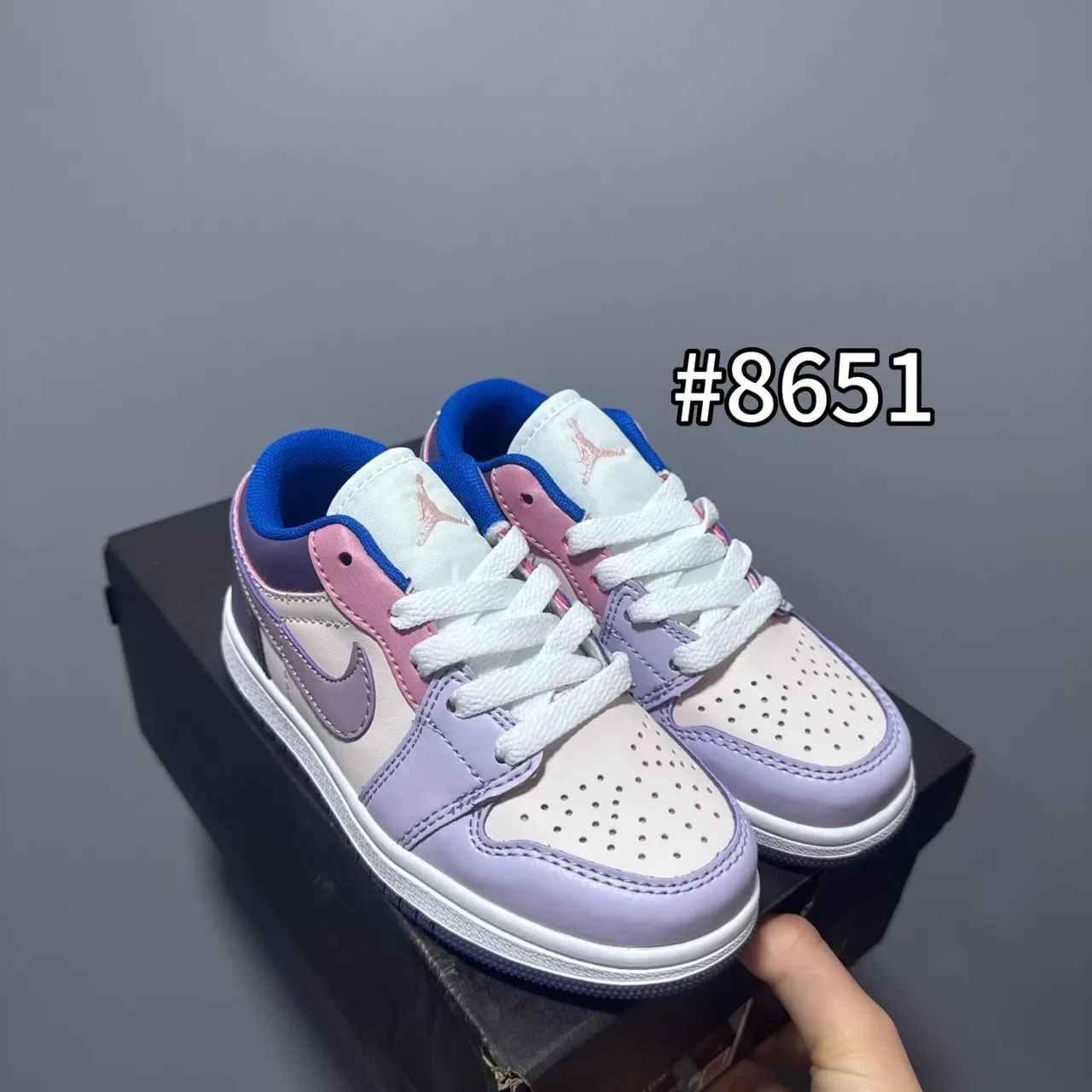 Nike Air Jordan 1 Low Lavender Pink Blue Lifestyle Sneakers 3