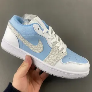 Nike Air Jordan 1 Low Light Blue White Lifestyle Sneakers
