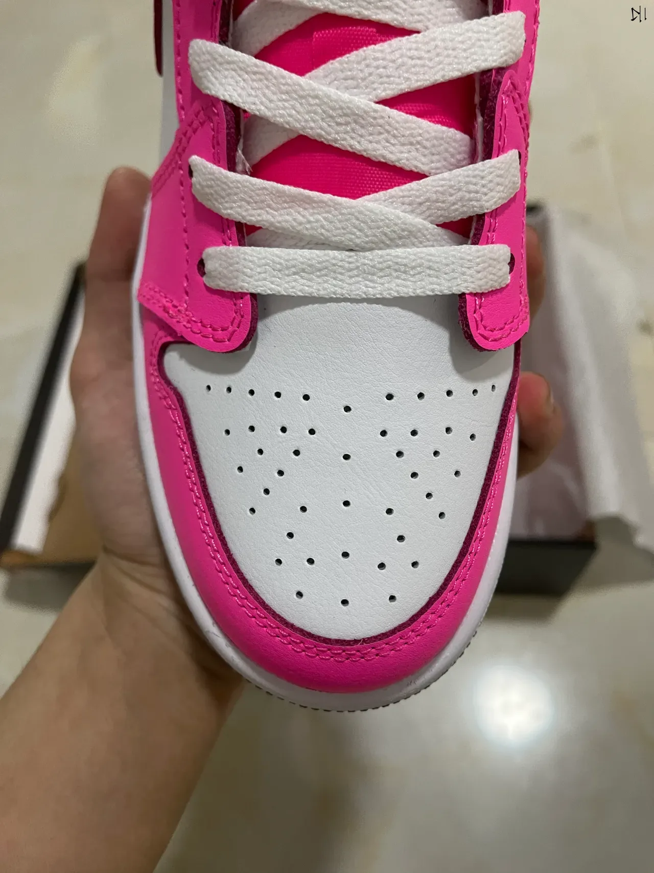 Nike Air Jordan 1 Low Pink Black White Lifestyle Sneakers 3