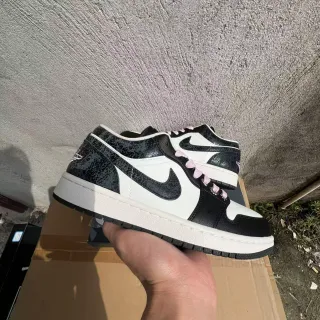 Nike Air Jordan 1 Low Speckled Black White Pink Lifestyle Sneakers