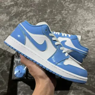 Nike Air Jordan 1 Low University Blue Patent Lifestyle Sneakers