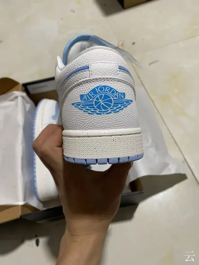 Nike Air Jordan 1 Low White and Light Blue Lifestyle Sneakers 6