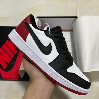 Nike Air Jordan 1 Low White Black Red Lifestyle Sneakers