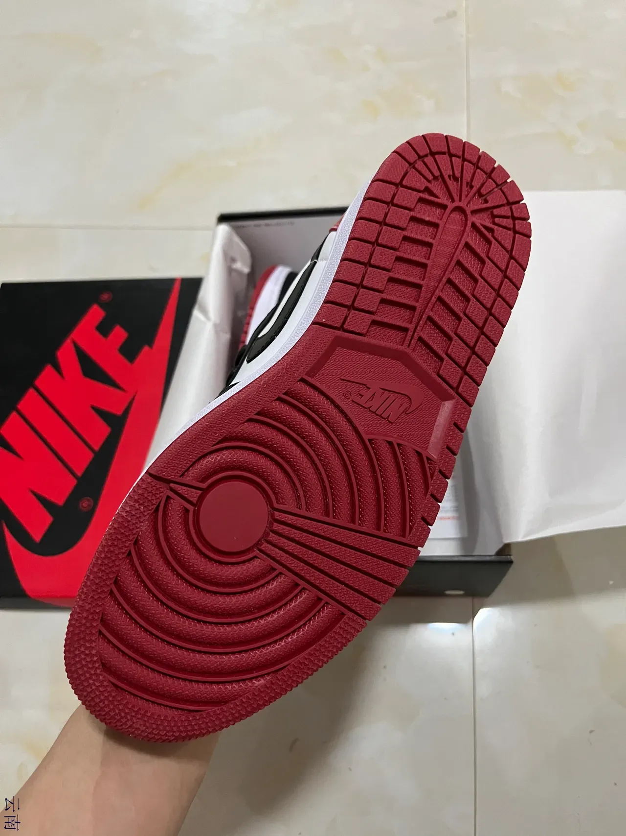 Nike Air Jordan 1 Low White Black Red Lifestyle Sneakers 6