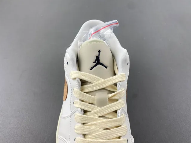Nike Air Jordan 1 Low White Tan Lifestyle Sneakers 6