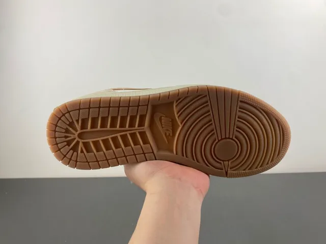 Nike Air Jordan 1 Low White Tan Lifestyle Sneakers 9