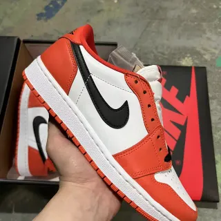 Nike Air Jordan 1 Orange White Black Lifestyle Sneakers