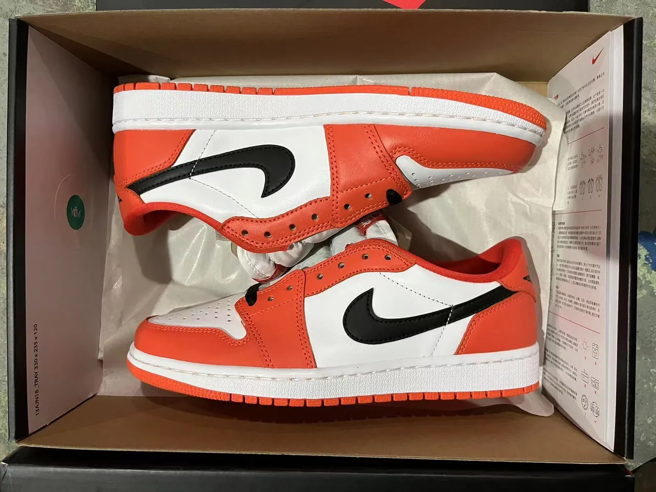 Nike Air Jordan 1 Orange White Black Lifestyle Sneakers 6