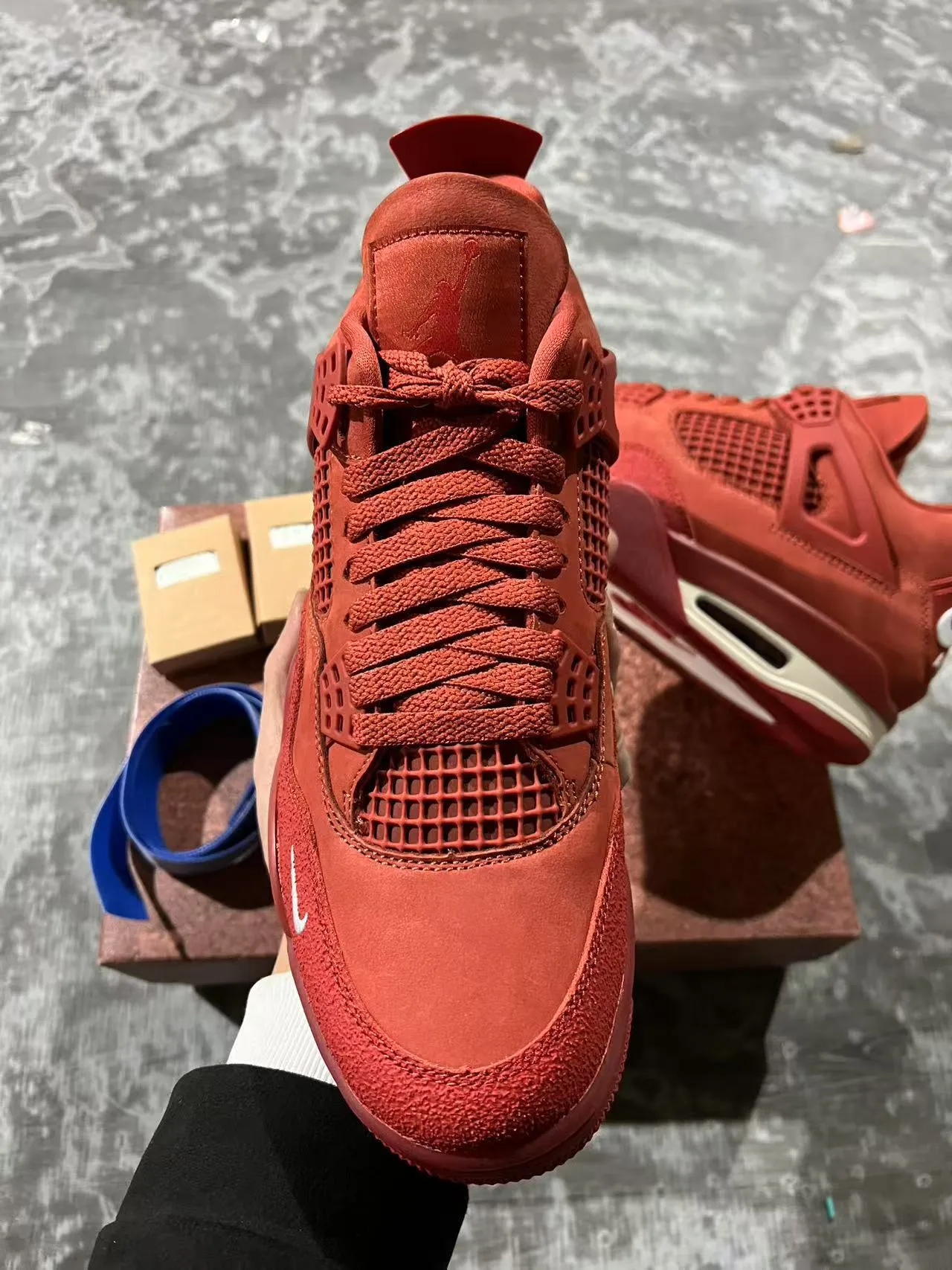 Nike Air Jordan 4 Monochromatic Red Basketball Shoes 3