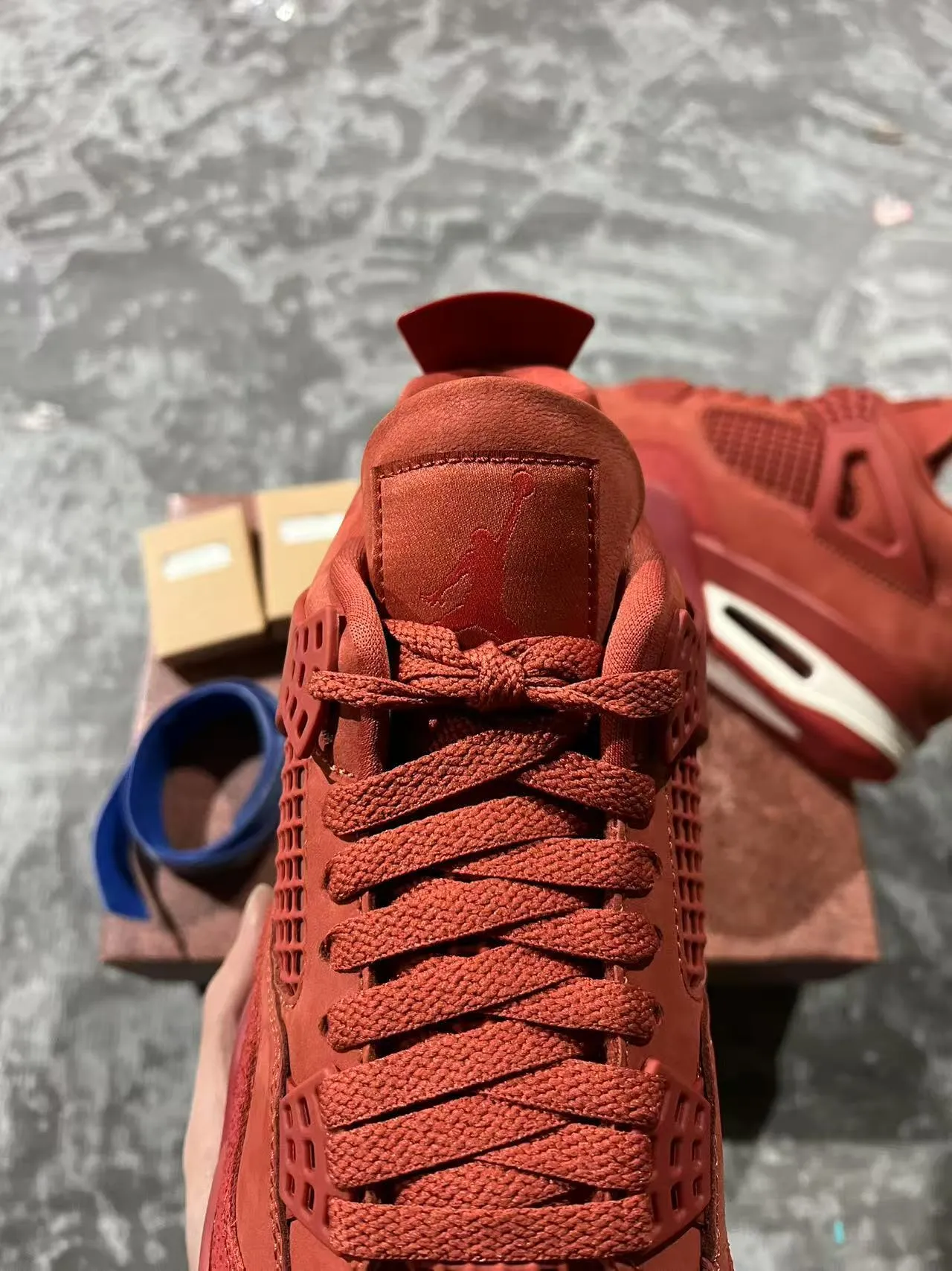Nike Air Jordan 4 Monochromatic Red Basketball Shoes 4
