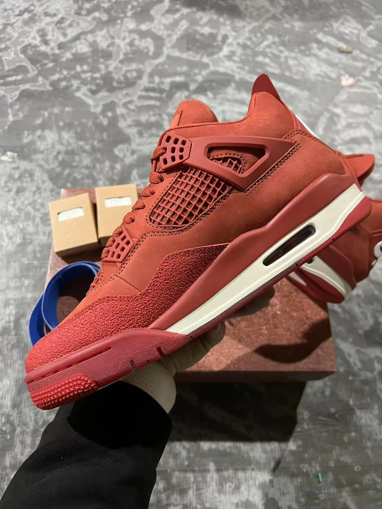 Nike Air Jordan 4 Monochromatic Red Basketball Shoes 5
