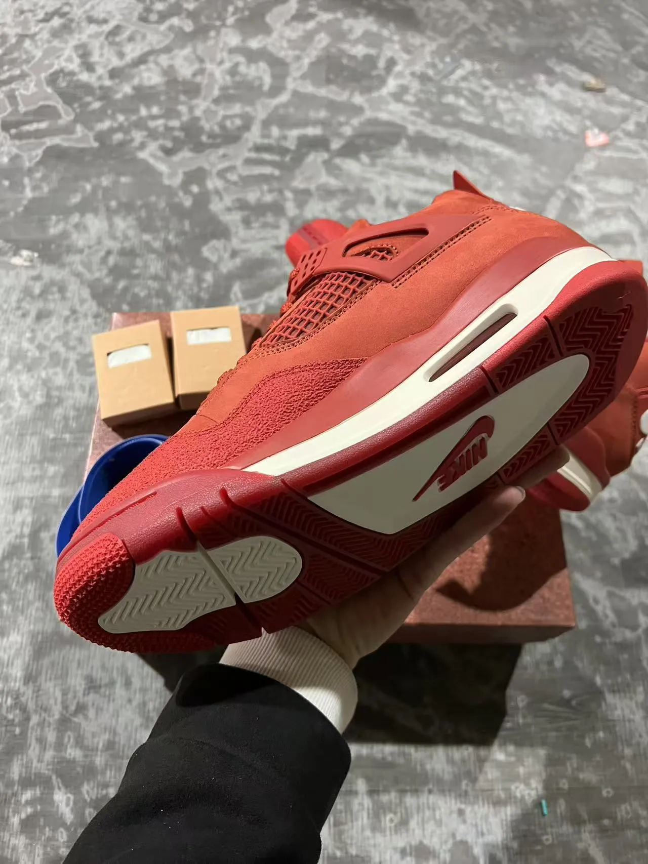Nike Air Jordan 4 Monochromatic Red Basketball Shoes 6