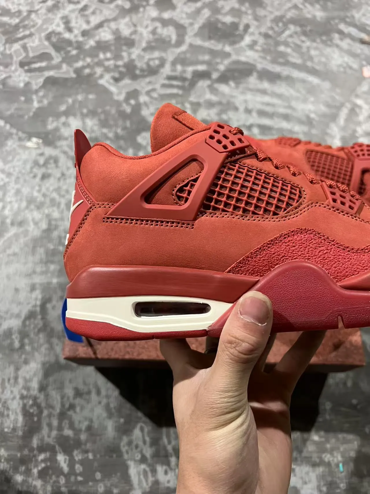 Nike Air Jordan 4 Monochromatic Red Basketball Shoes 7