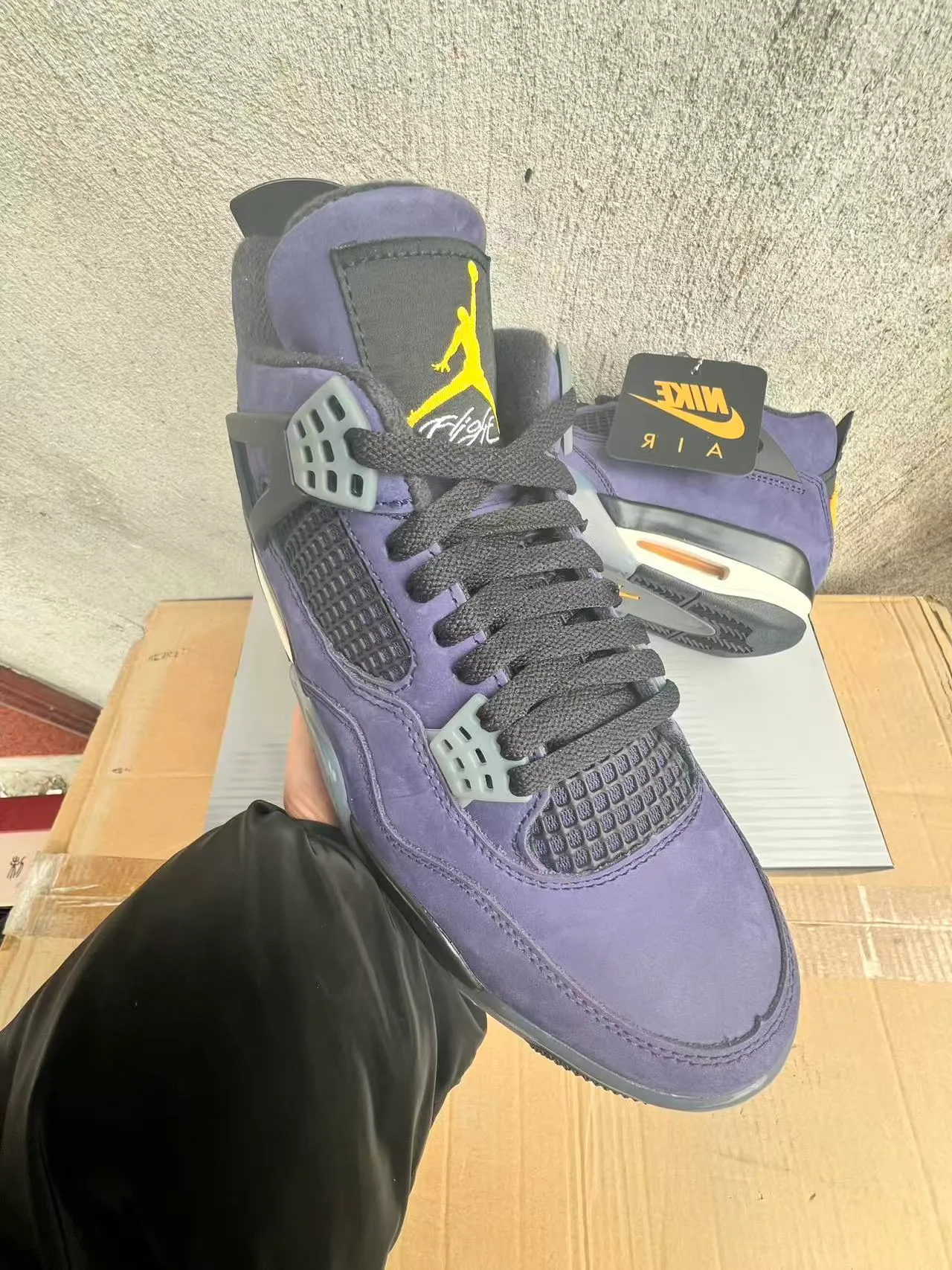 Nike Air Jordan 4 Purple Suede Basketball Shoes 2