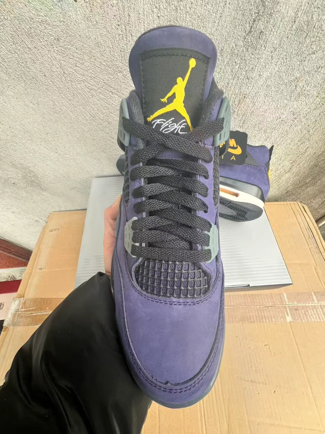 Nike Air Jordan 4 Purple Suede Basketball Shoes 3