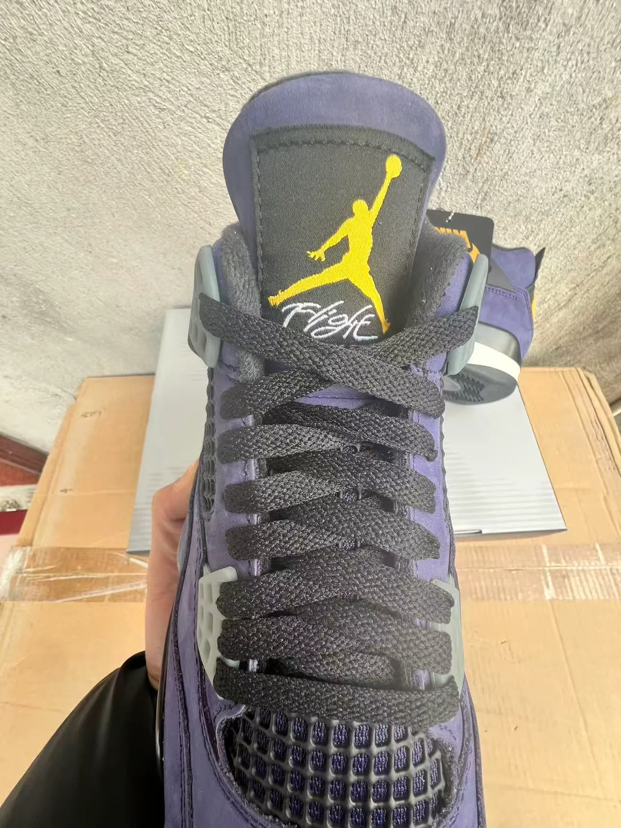 Nike Air Jordan 4 Purple Suede Basketball Shoes 4