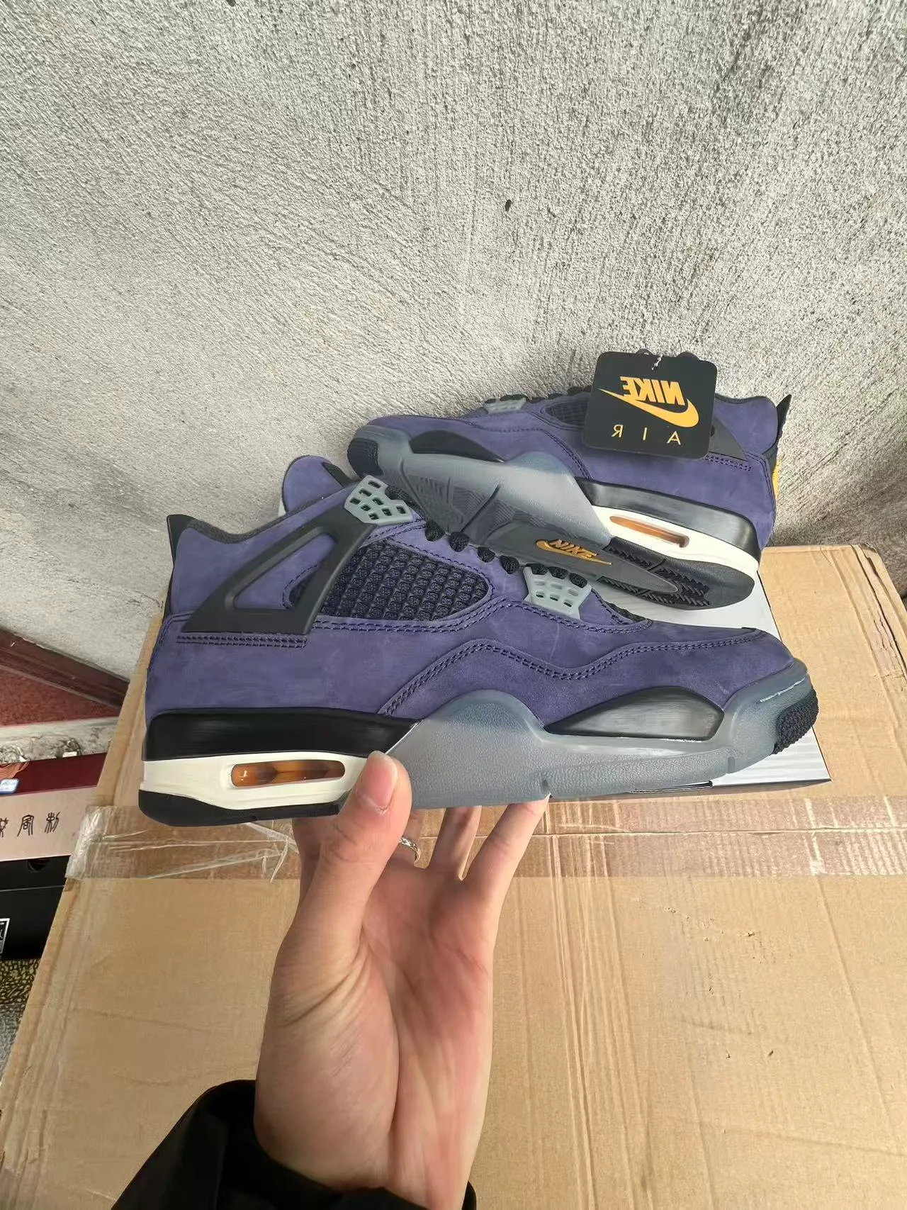 Nike Air Jordan 4 Purple Suede Basketball Shoes 7