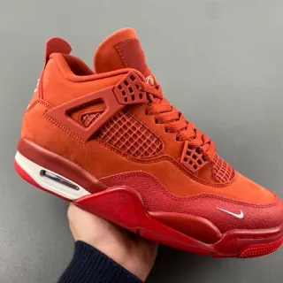 Nike Air Jordan 4 Red Suede Basketball Shoes