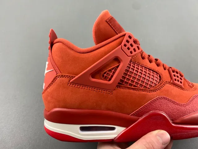 Nike Air Jordan 4 Red Suede Basketball Shoes 3