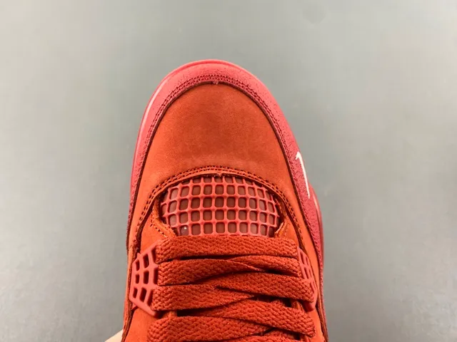 Nike Air Jordan 4 Red Suede Basketball Shoes 5
