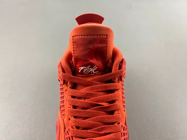 Nike Air Jordan 4 Red Suede Basketball Shoes 6