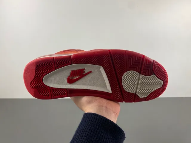 Nike Air Jordan 4 Red Suede Basketball Shoes 9