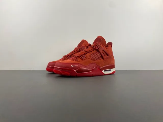 Nike Air Jordan 4 Red Suede Basketball Shoes 10