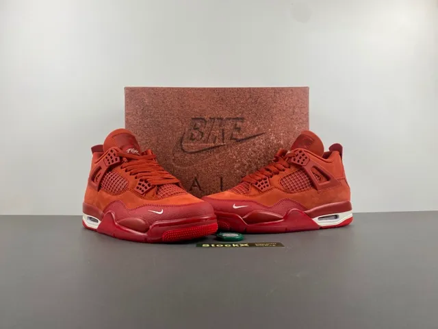 Nike Air Jordan 4 Red Suede Basketball Shoes 13