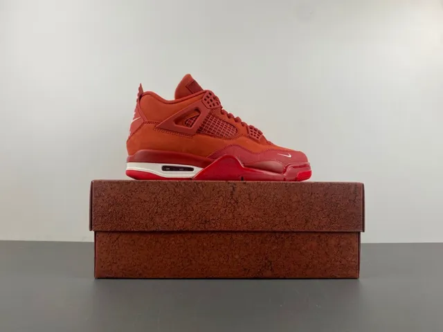 Nike Air Jordan 4 Red Suede Basketball Shoes 15