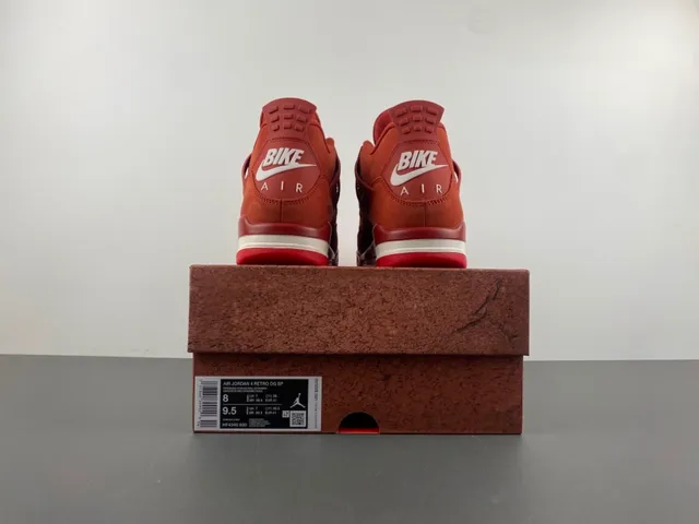 Nike Air Jordan 4 Red Suede Basketball Shoes 17