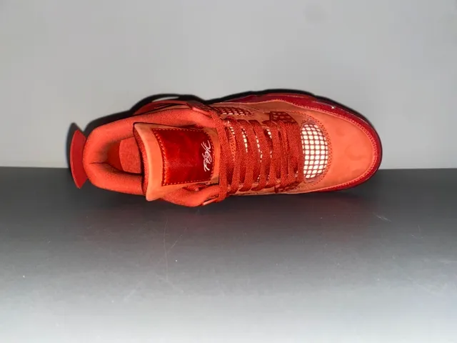 Nike Air Jordan 4 Red Suede Basketball Shoes 19