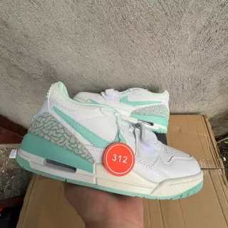 Nike Air Jordan Legacy 312 White Mint Green Elephant Print Lifestyle Sneakers