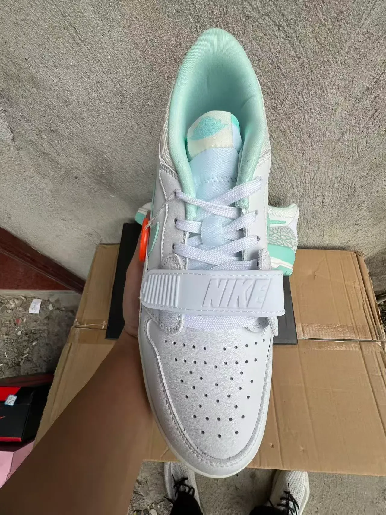 Nike Air Jordan Legacy 312 Blanc Vert Menthe Imprimé Éléphant Sneakers Lifestyle 3