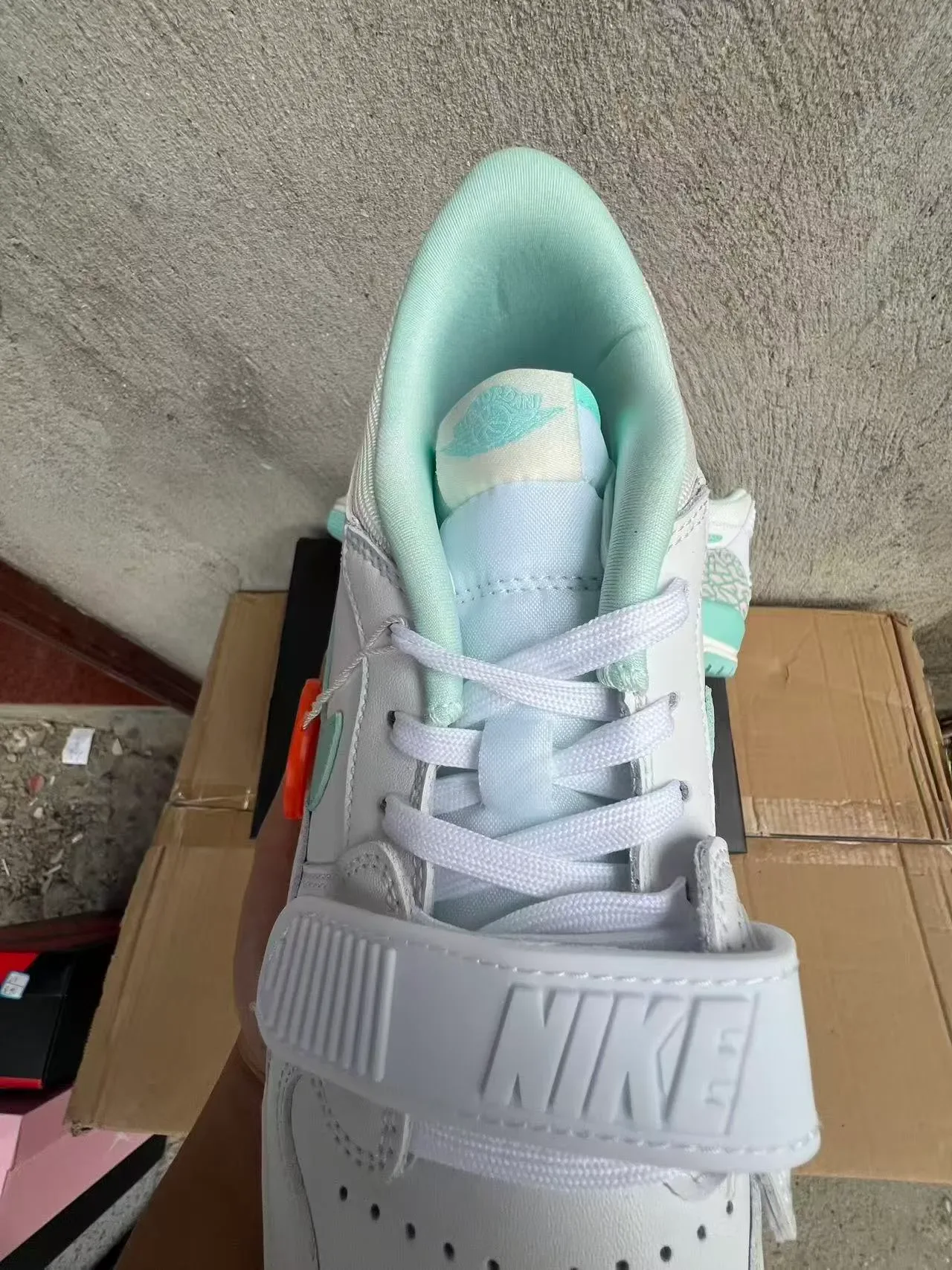 Nike Air Jordan Legacy 312 Blanc Vert Menthe Imprimé Éléphant Sneakers Lifestyle 4