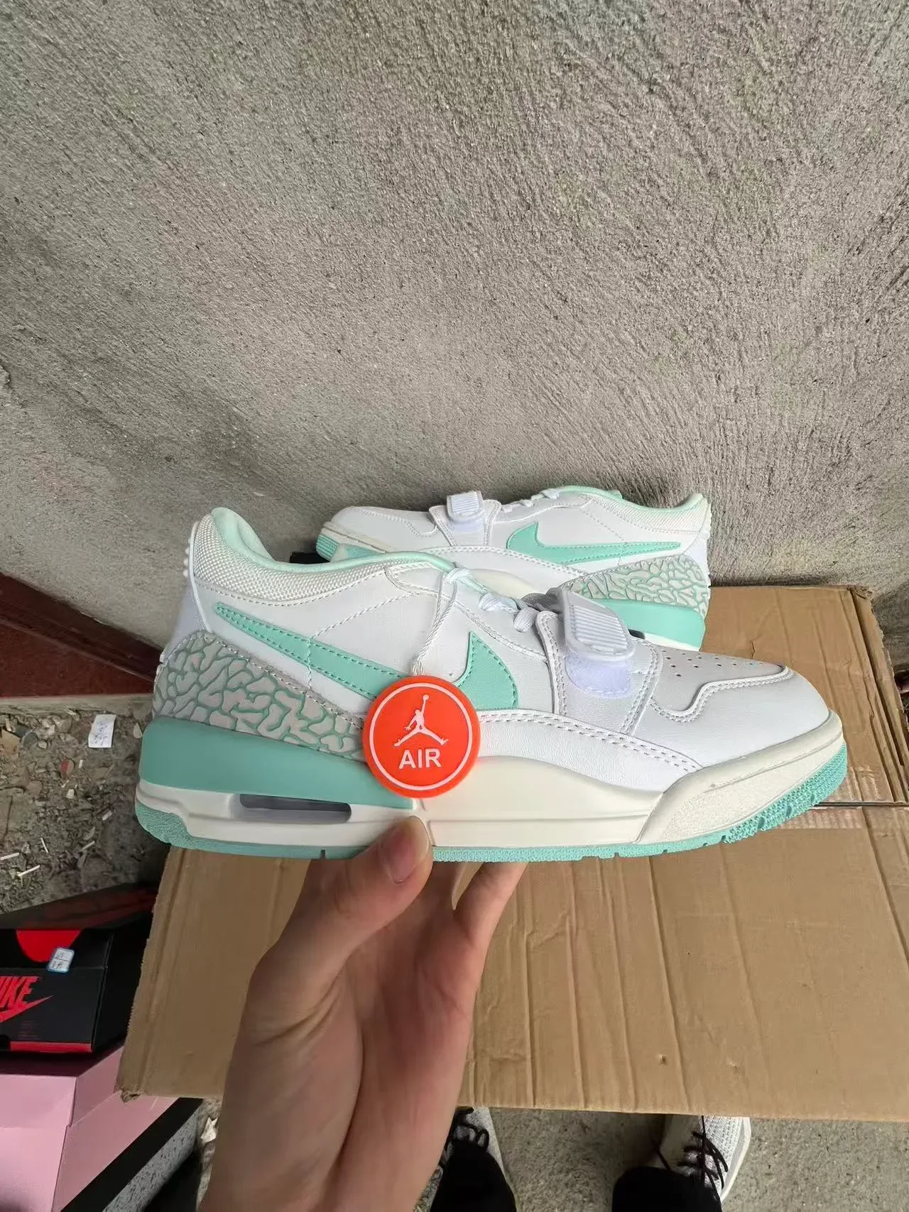 Nike Air Jordan Legacy 312 Blanc Vert Menthe Imprimé Éléphant Sneakers Lifestyle 7