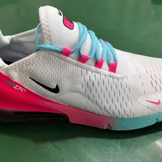 Nike Air Max 270 White Pink Cyan Lifestyle Sneakers
