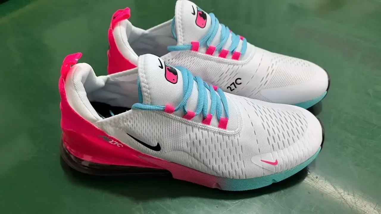 Nike Air Max 270 White Pink Cyan Lifestyle Sneakers 3