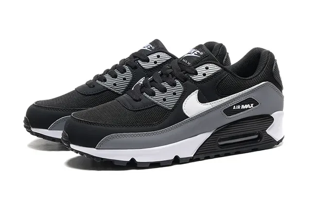 Nike Air Max 90 Preto Cinza Branco tênis lifestyle 5