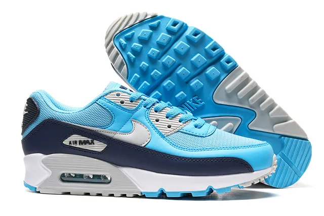 Nike Air Max 90 Cyan Navy White Lifestyle Sneakers 3