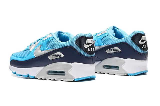 Nike Air Max 90 Cyan Navy White Lifestyle Sneakers 4