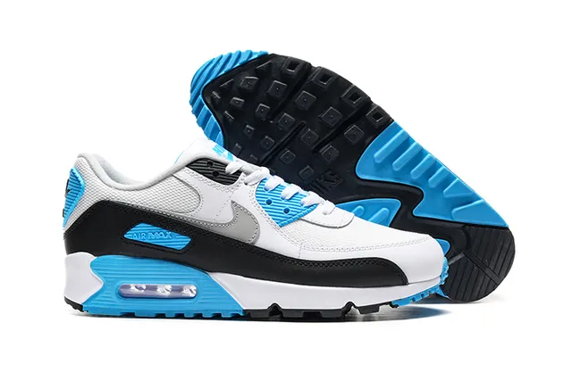 Nike Air Max 90 White Black Cyan Lifestyle Sneakers 4